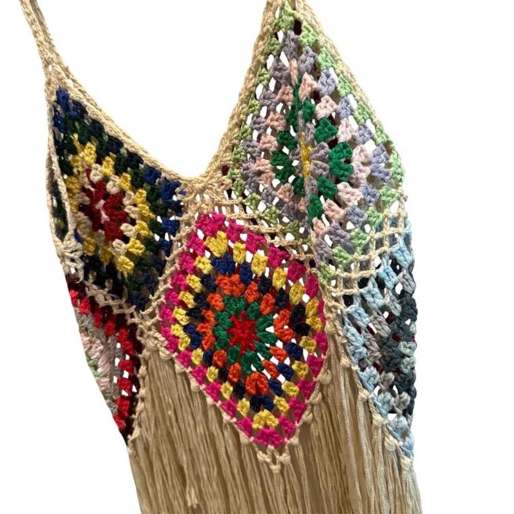 Boho Granny Square Crochet Tank - Picture 2 of 4